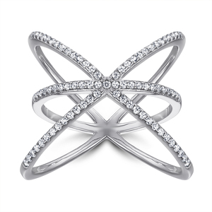 925 argent bijoux de mode sans ternissement bague de mariage croisé en forme de rhodium placage CZ <span class=keywords><strong>Cris</strong></span> croix atomique X planète Zircon anneaux - Product Image 4