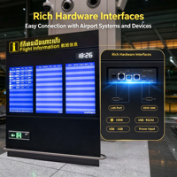 Sistema Terminal FIDS Completo de Grado Aeronáutico con Pantalla LCD de Alto Brillo Integrada para Proyectos de Infraestructura Terminal