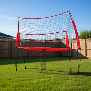Filet d'entraînement de volley-ball réglable pour intérieur et extérieur, 12x11,4 pieds, maille rouge, équipement d'entraînement - Product Image 2