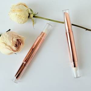 Tube de stylo cosmétique rotatif double face vide pour emballage de correcteur et de stick de contour, rechargeable avec pinceau et éponge - Product Image 4