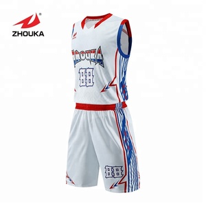 Newest Red and white basketball sets basketball jersey clothes for kids and adults - Product Image 3