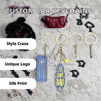 Porte-clés en métal pour voiture, personnalisables, en alliage de zinc, avec logo émaillé, sublimables, mignons, accessoires promotionnels, vente en gros