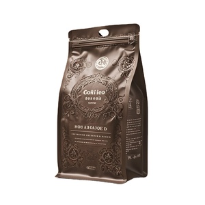 Pochette à café au détail au design personnalisé sacs à café à fond plat imprimés personnalisés avec valve et fermeture éclair