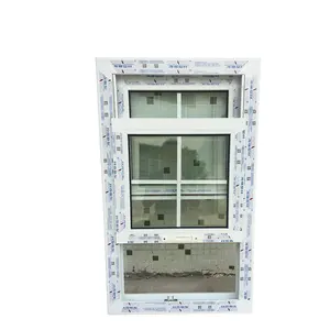 Harga kompetitif ChinaManufacture Double Glossy geser vertikal UPVC jendela gantung ganda