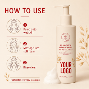 Limpiador Facial Espumoso de Avena OEM para Control de Grasa, Suaviza la Piel Tensa, Elimina Puntos Negros, Hidrata, No Irrita - Product Image 5
