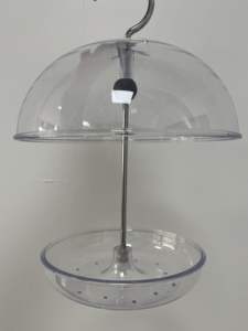 Alimentador pendurado exterior do pássaro do ferro leve portátil com a parte superior arredondada durável da abóbada e o armazenamento do alimento - Product Image 2