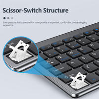 Kombo Keyboard & Mouse Mini Nirkabel BT Portabel Tipis untuk Mac PC iPhone iPad IOS Android Windows