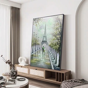 <span class=keywords><strong>Palette</strong></span> de couteaux abstraits modernes, paysage de rue de <span class=keywords><strong>Paris</strong></span> texturé avec tour Eiffel, peinture à l'huile pour la maison, le bureau, l'hôtel, décor d'art mural - Product Image 5