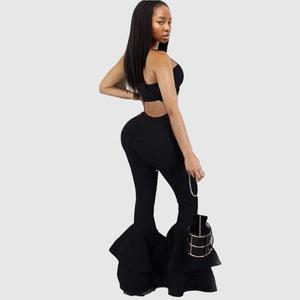 ชุดเซ็ตเสื้อกับกางเกงขายาวสีพื้นสไตล์ลำลองสำหรับฤดูร้อน ลดราคาสุดฮอต แฟชั่นสำหรับผู้หญิง - Product Image 2