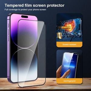 3 paquetes para <span class=keywords><strong>iPhone</strong></span> 13 15 16 14 12 Pro Max Protector de pantalla de vidrio templado antiarañazos impermeable sin manchas absorción de golpes - Product Image 2