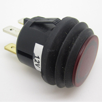 20mm Su Geçirmez Basmalı Düğme Anahtarı IP65 Mandalı Açma-Kapama SPST 3 Pin 12V Deniz Teknesi Arabası için LED