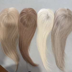 ท็อปเปอร์ผมแท้แบบโมโนเบส PU ขนาด 3*5 5.5*6.5 นิ้ว 5*5 นิ้ว มีสินค้าในสต็อก 15 สี ผมเรียงเส้นสวย สำหรับผู้หญิง เพื่อความงาม - Product Image 2