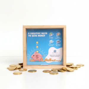 カスタマイズ可能な高級天然木製貯金箱＆多目的収納ボックス（大人と子供向け） - Product Image 1