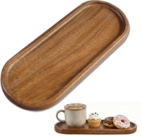 Petits plateaux de service en bois de luxe pour comptoir de salle de bain, table basse, plateau en bois sculpté