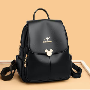 Mochila de cuero Pu personalizada de fabricante para mujer, de moda para chica adolescente bolso de hombro, mochilas escolares impermeables de alta calidad - Product Image 1