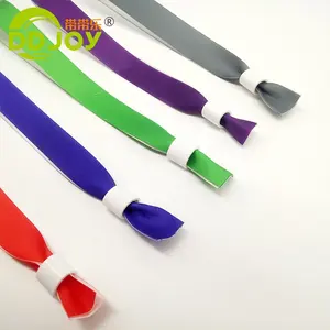 2024 Custom Slide Lock Wristband One-Time Use Polyester Fabric For Events Printed Technique Plastic Material Festival Wristband