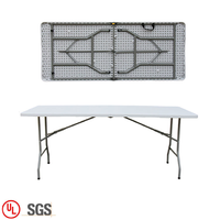 Table pliante pliante en deux de 5 pieds, table pliante de haute qualité pour étudiants, bureau et chaise pour étudiants