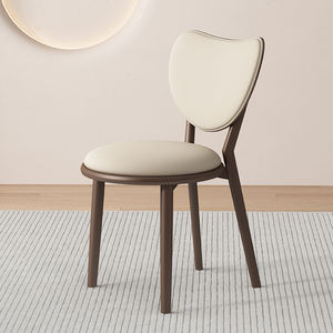<span class=keywords><strong>Chaise</strong></span> de salle à manger mobile <span class=keywords><strong>en</strong></span> cuir de style Moyen Âge pour la maison, le restaurant, l'hôtel, dossier design, simple, couleur <span class=keywords><strong>bois</strong></span>, salle à manger - Product Image 6