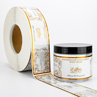 Étiquettes personnalisées pour pots de crème corporelle, impression en rouleau, autocollants imperméables en BOPP avec dorure à chaud pour emballages de marques cosmétiques et de soins de la peau