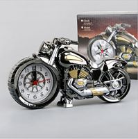 BOMU Kreative Moderne Minimalistische Motorrad-Analog-Quarz-Wecker Plastik-Tischuhr Kinderzimmer Studenten Zuhause Geschenk Klein