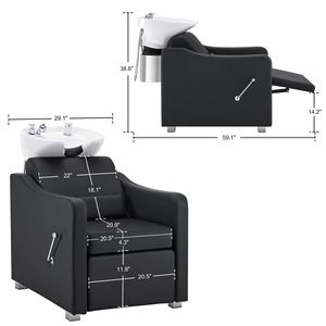 Sillón de Lavado de Cabeza Eléctrico Ajustable de Alta Calidad para Salón de Belleza, Sillón de Champú Moderno y Lujoso con Masaje de Espalda - Product Image 4