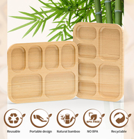 Planches à charcuterie écologiques en bambou et PET, sans danger pour les aliments, avec couvercle transparent à fermeture hermétique, plateau de service portable pour le camping