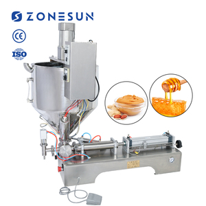 ZONESUN Semi-automatic Single Nozzle Cream Honey Chocolate Sauce Bottle Paste Filling Packaging Machine with <b>Heater</b> Filler - Product Image 1