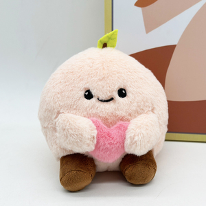 Llavero de Peluche de Durazno Suave de 15 cm con Corazón Rosa, Bonito Juguete de Peluche de Fruta, Colgante Esponjoso, Accesorios para Muñecas, Regalos de Cumpleaños - Product Image 1