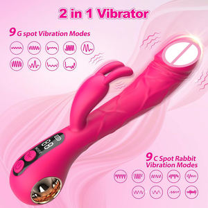 Секс-продукт 2 в 1: ручной вибратор-кролик с функцией лизания, дилдо для стимуляции точки G и клитора, двойная вибрация, стимулирующий женский мастурбатор - Product Image 2