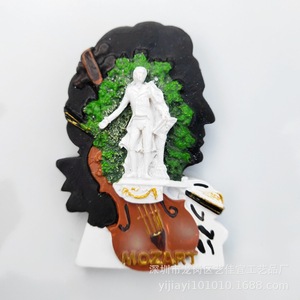 Recuerdos de turismo cultural europeo y americano de comercio exterior Yijia, imanes de nevera con imán estereoscópico 3D de medio cuerpo de Musicia - Product Image 4