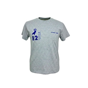 Camiseta de manga corta y cuello redondo, hecha de tela TC n.º 34S/J, 150-160 g/m², en color gris, con un diseño estampado en la parte delantera. (82 gris) - Product Image 1