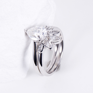 Anillo de Diamante Cultivado en Laboratorio en Oro Blanco PT950 MSR-1528 de Messi Jewelry para Mujer - Product Image 2
