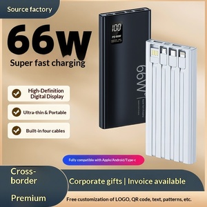 <span class=keywords><strong>Batería</strong></span> <span class=keywords><strong>Externa</strong></span> Portátil de <span class=keywords><strong>20000mAh</strong></span> en Oferta, con Carga Súper Rápida de 66W, 4 Cables Integrados, Diseño Ligero y Delgado - Product Image 2