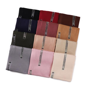 Último Modelo de Pañuelos de Algodón Elásticos y Transpirables de Color Sólido, Turbantes Musulmanes para Mujer, Pañuelo Largo de Moda, Hijab, Diadema, Chal con Pedrería - Product Image 2