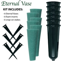 Vase à fleurs conique en plastique phénolique pour décoration funéraire extérieure, avec mousse, pour empilage au sol et décoration artificielle de cimetière