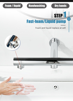 Distributeur de savon à Induction 3 en 1 en acier inoxydable 304, robinet de lavabo à capteur automatique sans contact avec robinet à Air sèche-mains