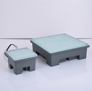 Lampu bata <span class=keywords><strong>LED</strong></span> luar ruangan 24V, dengan penutup kaca Tempered 12mm IP67 pencahayaan batu bata Paving untuk lanskap taman - Product Image 3