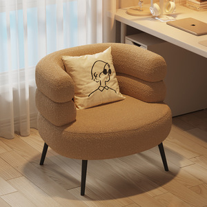Poltrona relax per soggiorno, sedia da trucco per camera da letto, con applicazione multiuso per appartamento, casa, ufficio, sedie da interno in <span class=keywords><strong>pile</strong></span>. - Product Image 5
