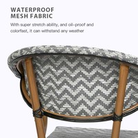 (E8029-T4) Chaises de salle à manger en tissu empilables pour l'extérieur, usage commercial, maison, café, avec accoudoirs