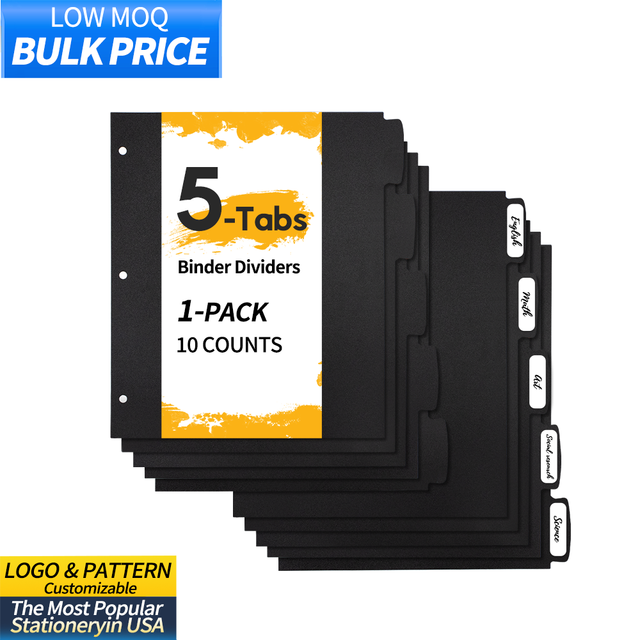 Insertable Dividers for 3 Ring Binders, 5 Tabs Per Set, Big Tabs, Binder Dividers with Tabs for School Office and Home