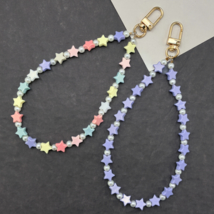 Chất Lượng Cao Đầy Màu Sắc Hình Ngôi Sao Acrylic Bead Chain Dây Đeo Vòng Tay Điện Thoại Quyến Rũ Cho Tự Làm Đồ Trang Sức, Thủ Công Những Người Đam Mê - Product Image 3