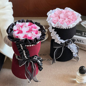 Bouquet de roses immortelles de style Hepburn romantique français, Tanabata, Saint-Valentin, bouquet créatif haut de gamme, vente en gros de fleuristes - Product Image 4