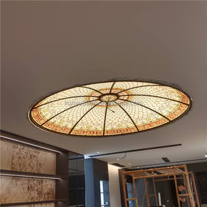 Dôme intérieur en verre Tiffany de style européen personnalisé, éclairage décoratif pour hôtel, restaurant, bâtiment, pour plafond - Product Image 3
