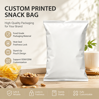 Sacs sous vide métallisés brillants à soufflet arrière pour l'emballage de chips, imprimés en héliogravure, de qualité alimentaire, résistants à l'humidité