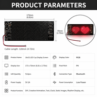 Panneau matriciel LED programmable flexible, écran d'art pixelisé RVB avec contrôle par application, motif DIY pour la décoration de tasses intelligentes