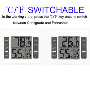 Dijital Mini İç Mekan Higrometre Termometre Sıcaklık Ölçer ve Nem Alarm Saati Özelleştirilmiş Logolu Ev Nem Ölçer - Product Image 2