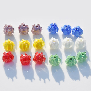 Crystal Lampwork Glass Lotus <b>Beads</b> 12mm Straight Hole For Earring Making DIY Jewelry Making <b>Kit</b> - Product Image 1