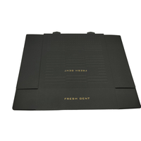 Boîte postale cadeau noire mate double face personnalisée feuille d'or estampage à chaud de logo type dossier gaufré impression par stratification mate