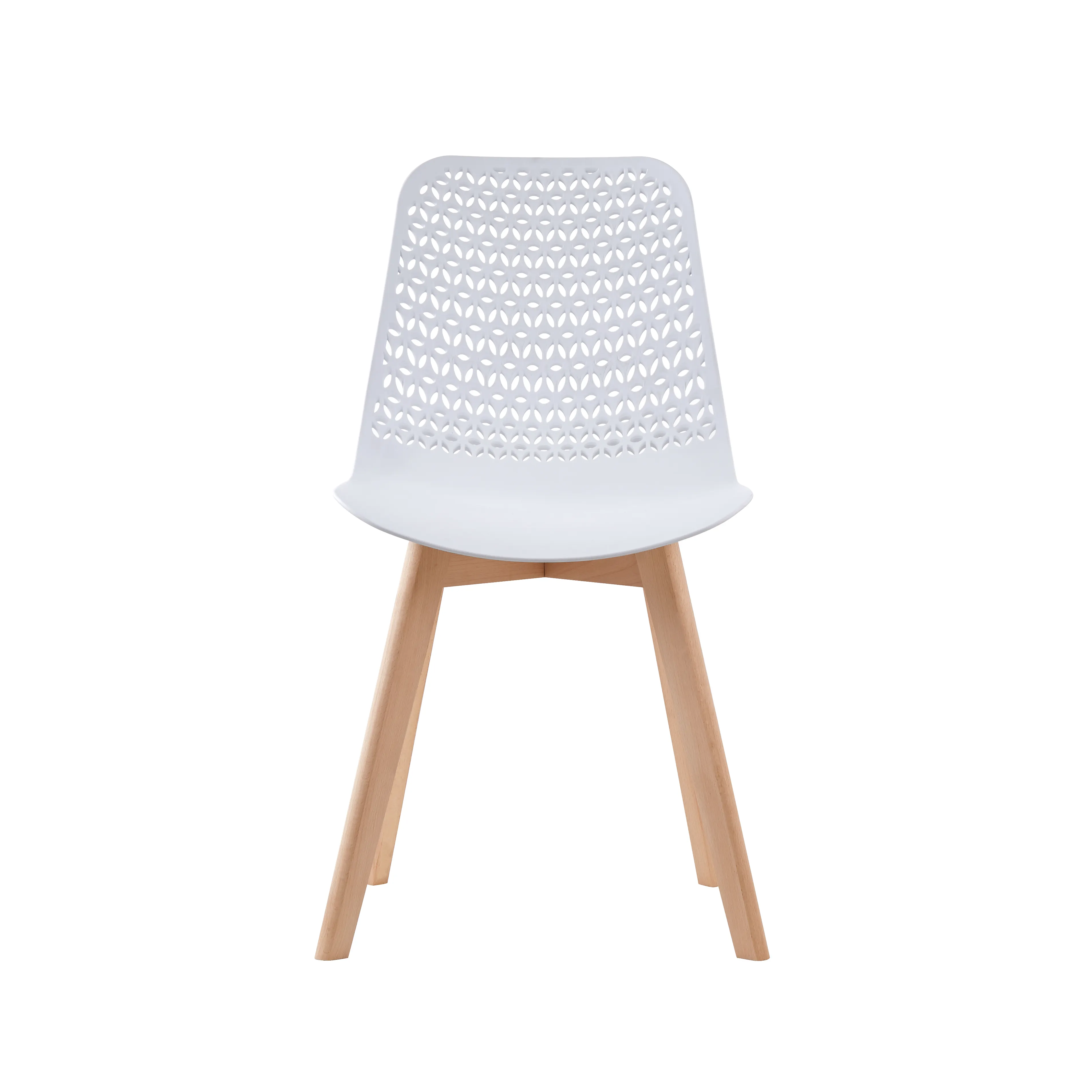 White Home Furniture Factory Wholesale Stylish Modern Silla Dining Chair With Cross Beech Wood Legs Dining Table Set 6 Chairs