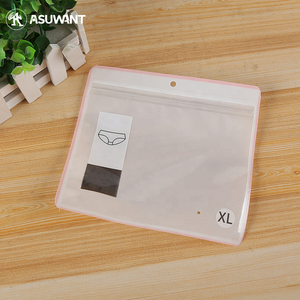 Personnalisé Blanc Translucide Vêtements Sous-Vêtements <span class=keywords><strong>Soutien</strong></span>-<span class=keywords><strong>Gorge</strong></span> de Serrure de Fermeture Éclair D'emballage Jetable Emballage Sacs En Plastique - Product Image 2